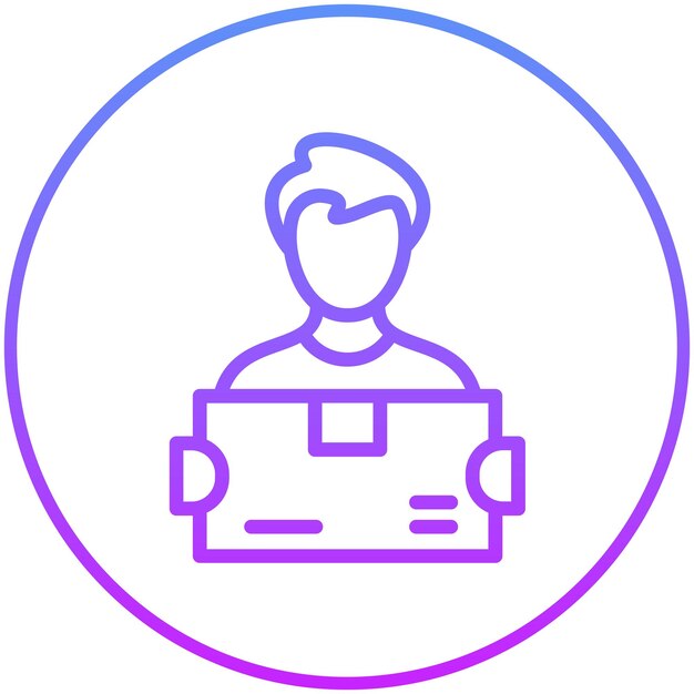Ilustración del icono del vector de entrega de mensajería del conjunto de iconos de Gig Economy