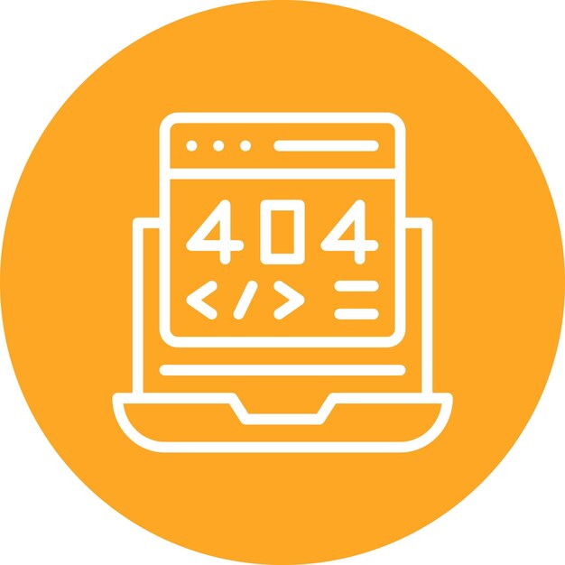 Ilustración del icono del vector de error 404 del conjunto de iconos de alojamiento web