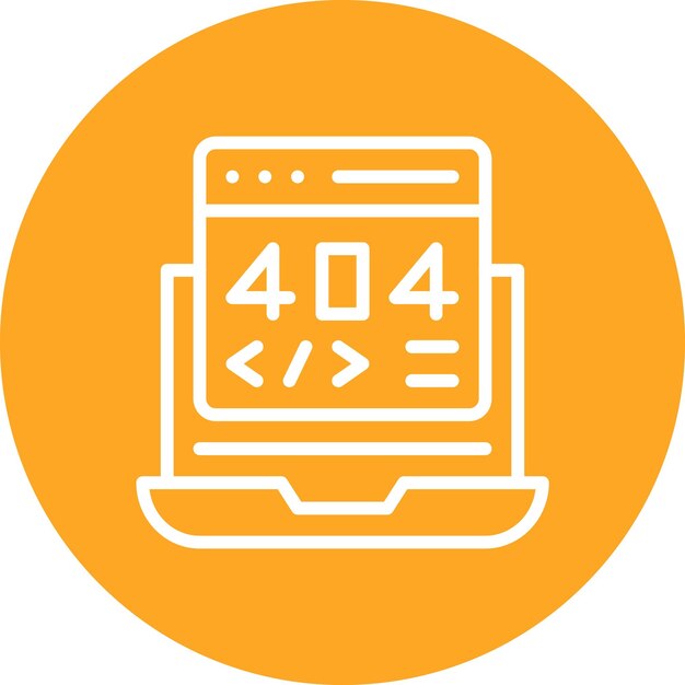 Ilustración del icono del vector de error 404 del conjunto de iconos de alojamiento web