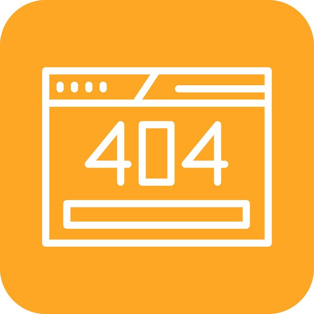 Ilustración del icono del vector de error 404 del conjunto de iconos de seguridad cibernética