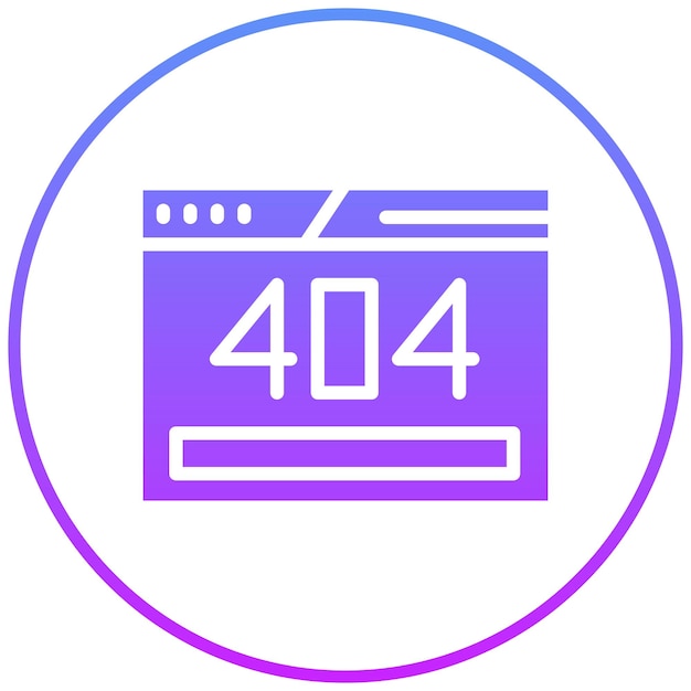 Ilustración del icono del vector de error 404 del conjunto de iconos de seguridad cibernética
