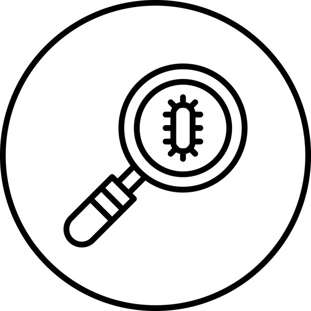 Ilustración del icono del vector de escaneo de virus del conjunto de iconos de alojamiento web