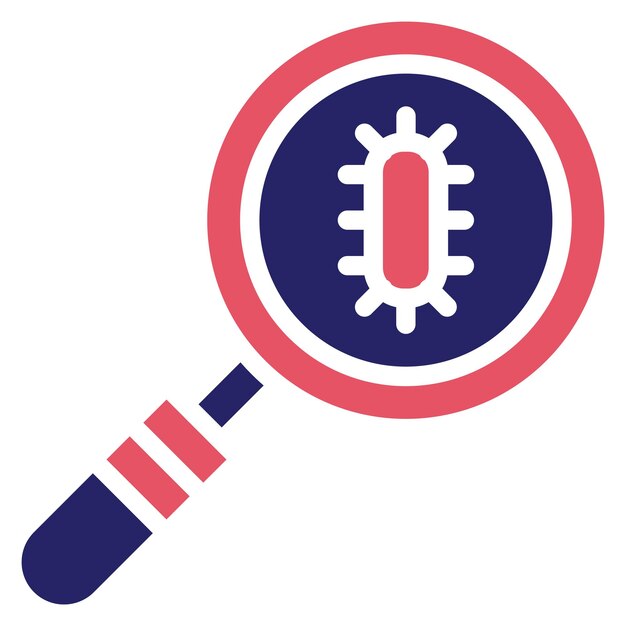 Ilustración del icono del vector de escaneo de virus del conjunto de iconos de alojamiento web
