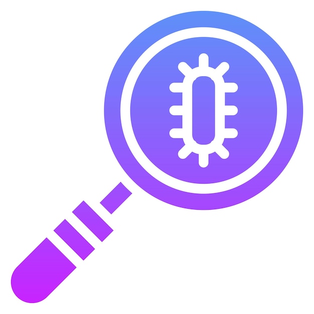 Ilustración del icono del vector de escaneo de virus del conjunto de iconos de alojamiento web