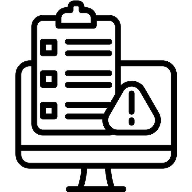 Ilustración del icono del vector de evaluación de riesgos del conjunto de iconos de garantía de calidad