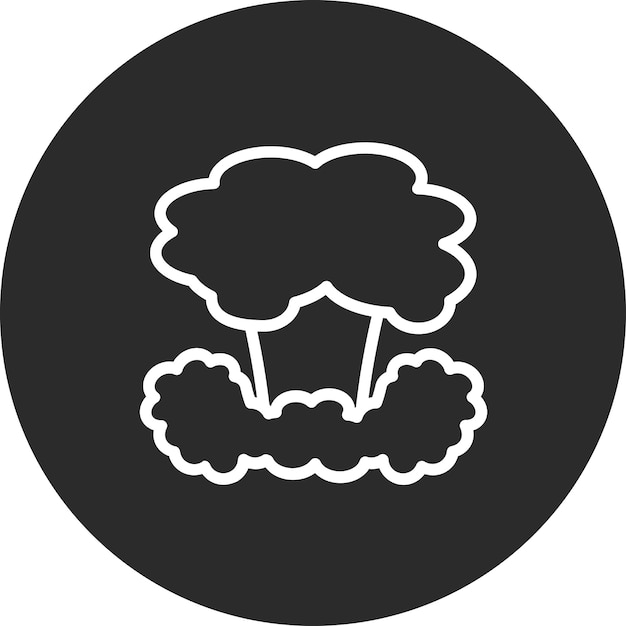 Ilustración del icono del vector de la explosión nuclear del conjunto de iconos de la energía nuclear
