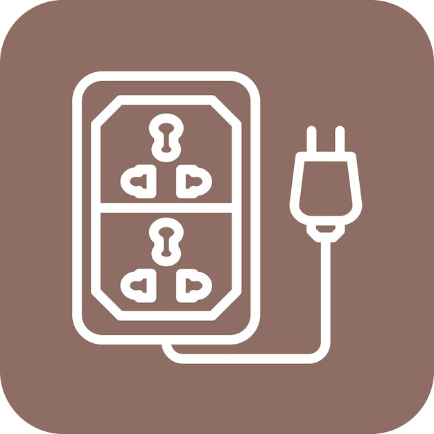 Ilustración del icono del vector de extensión del cordón del conjunto de iconos de dispositivos electrónicos