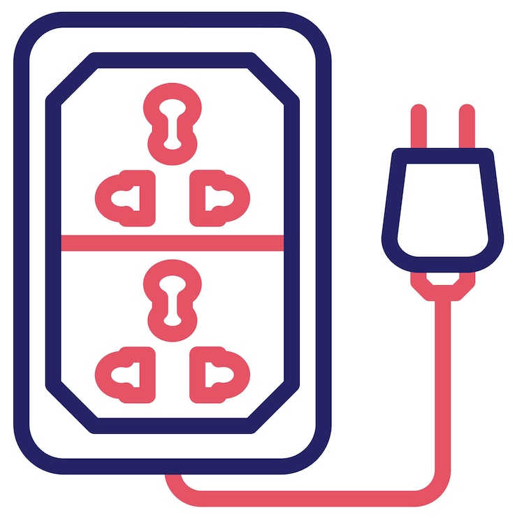 Vector ilustración del icono del vector de extensión del cordón del conjunto de iconos de dispositivos electrónicos