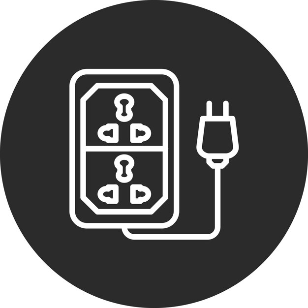 Ilustración del icono del vector de extensión del cordón del conjunto de iconos de dispositivos electrónicos