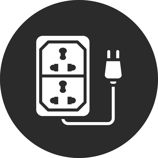 Ilustración del icono del vector de extensión del cordón del conjunto de iconos de dispositivos electrónicos