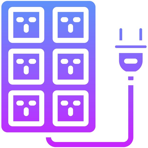 Ilustración del icono del vector de extensión del cordón del conjunto de iconos de mejoras para el hogar