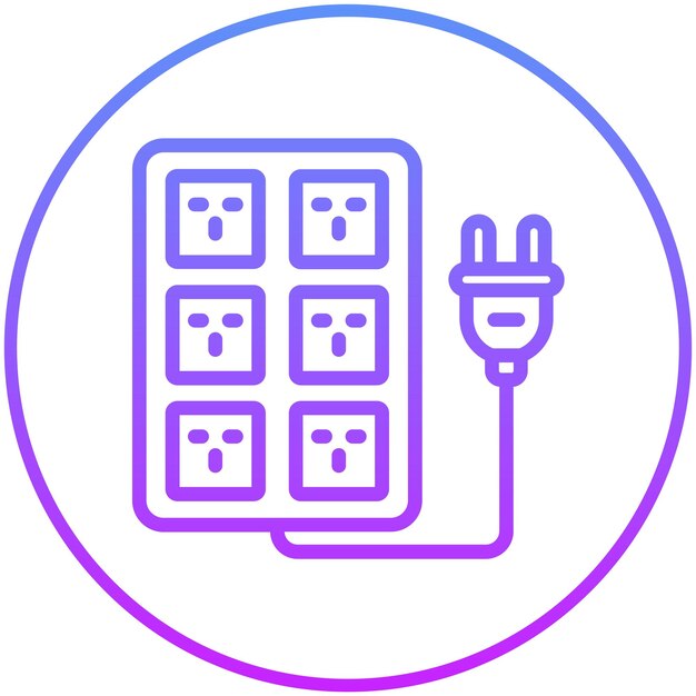 Ilustración del icono del vector de extensión del cordón del conjunto de iconos de mejoras para el hogar