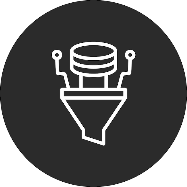 Ilustración del icono del vector de filtrado de datos del conjunto de iconos de análisis de datos