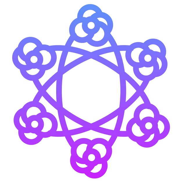 Ilustración del icono del vector de fisión nuclear del conjunto de iconos de energía nuclear