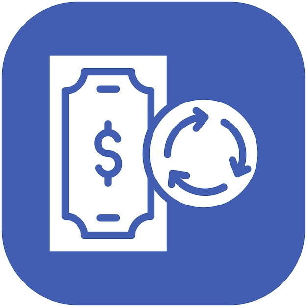 Ilustración del icono del vector de flujo de caja del conjunto de iconos de finanzas y dinero