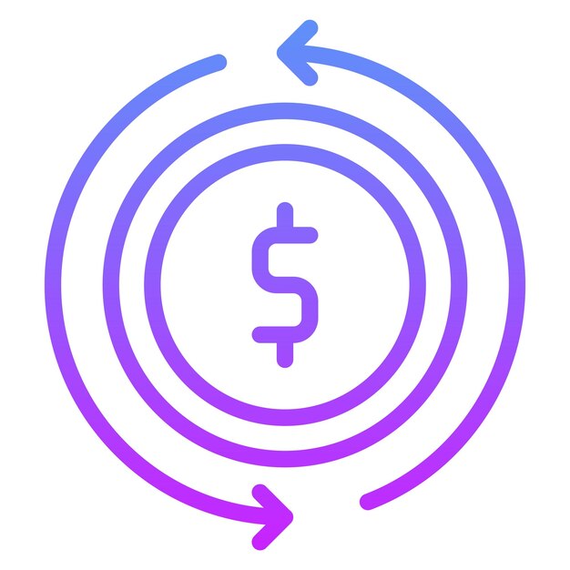 Ilustración del icono del vector de flujo de dinero del conjunto de iconos de SEO y SEM