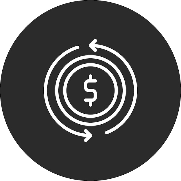 Ilustración del icono del vector de flujo de dinero del conjunto de iconos de SEO y SEM