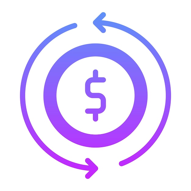 Ilustración del icono del vector de flujo de dinero del conjunto de iconos de SEO y SEM