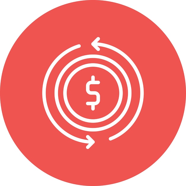 Ilustración del icono del vector de flujo de dinero del conjunto de iconos de SEO y SEM