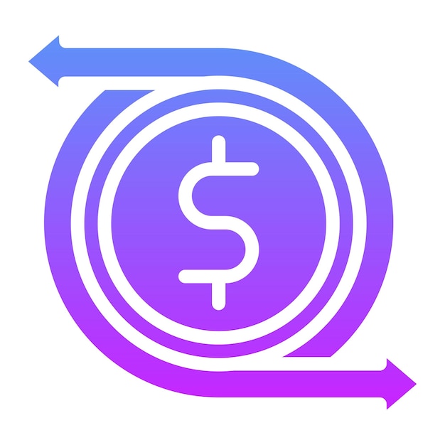 Ilustración del icono del vector de flujo de efectivo del conjunto de iconos de contabilidad