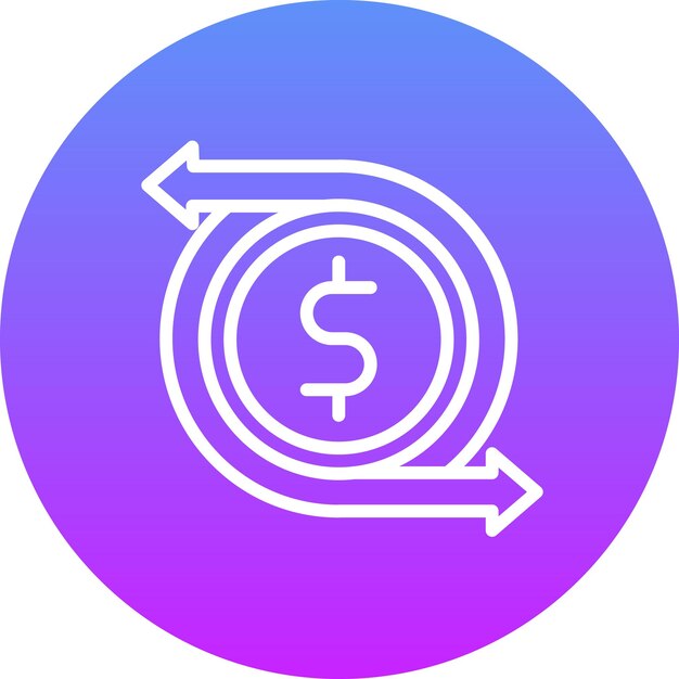 Ilustración del icono del vector de flujo de efectivo del conjunto de iconos de contabilidad