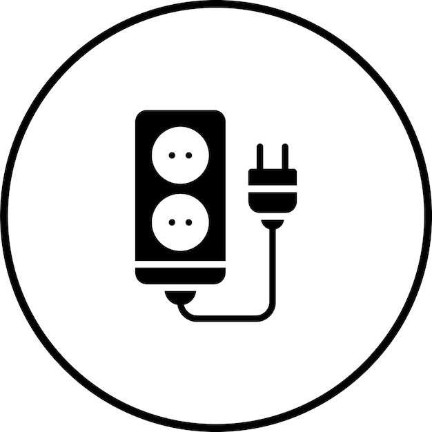Ilustración del icono del vector de la franja de potencia del conjunto de iconos de herramientas de electricista
