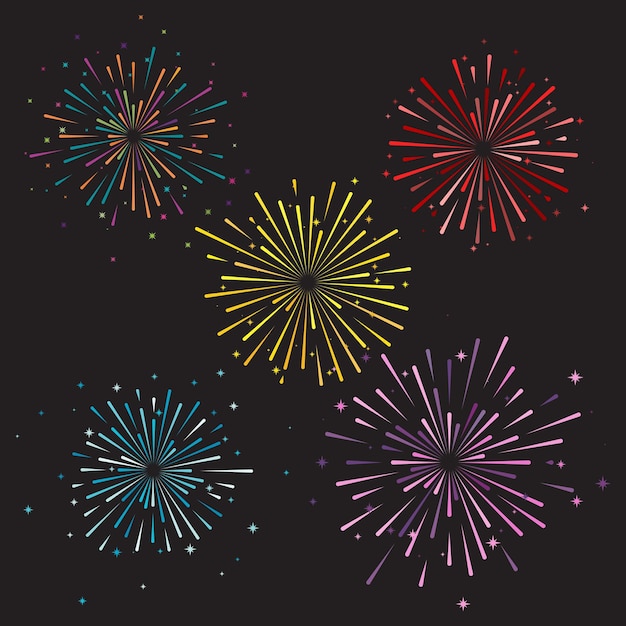 Ilustración de icono de vector de fuegos artificiales