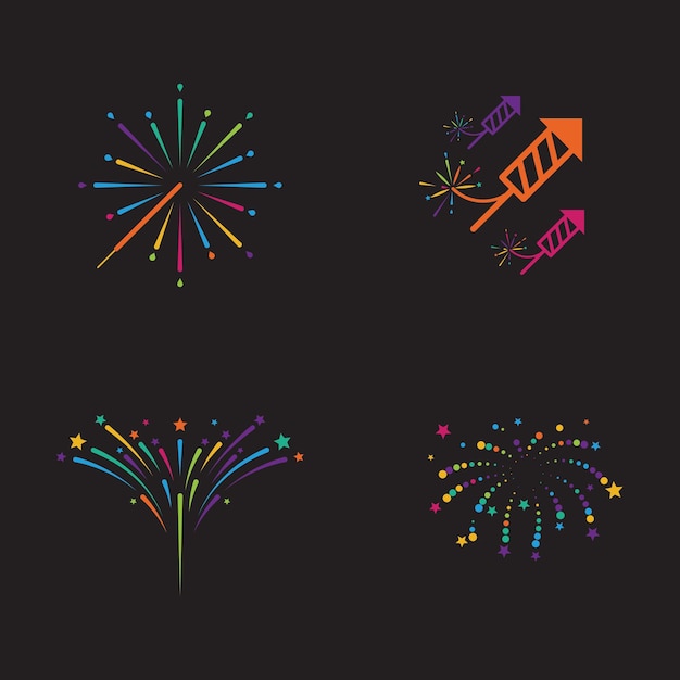 Ilustración de icono de vector de fuegos artificiales