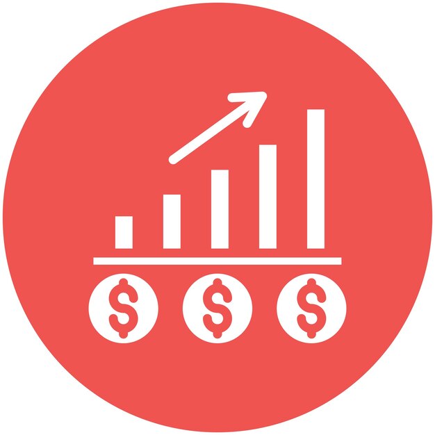 Ilustración del icono del vector de ganancias comerciales del conjunto de iconos de marketing en línea