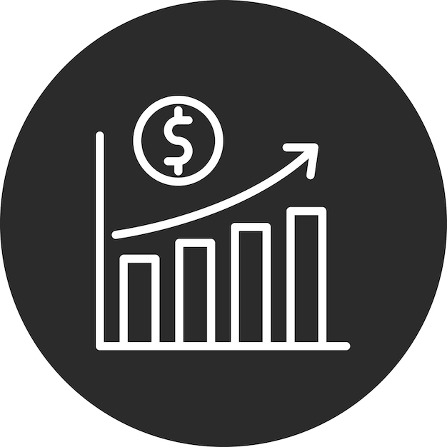 Ilustración del icono del vector de ganancias del conjunto de iconos de contabilidad