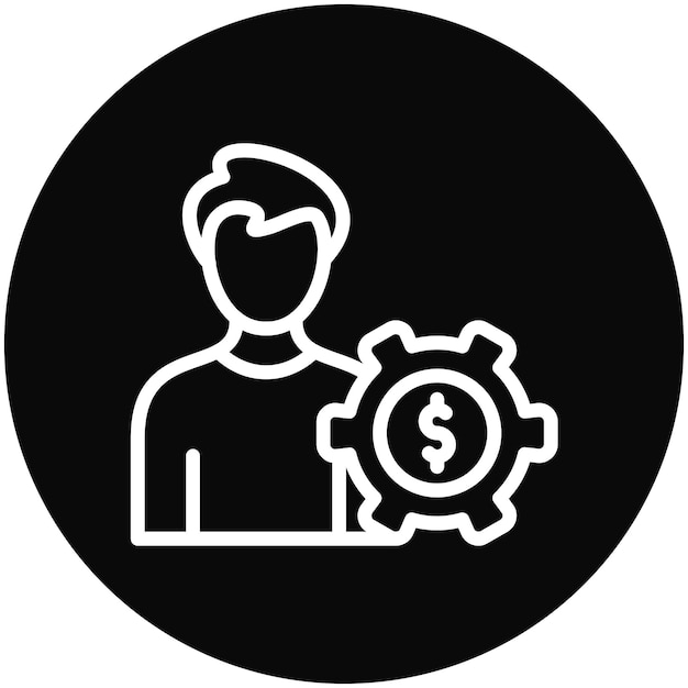 Ilustración del icono del vector de gestión de costes del conjunto de iconos de recursos humanos