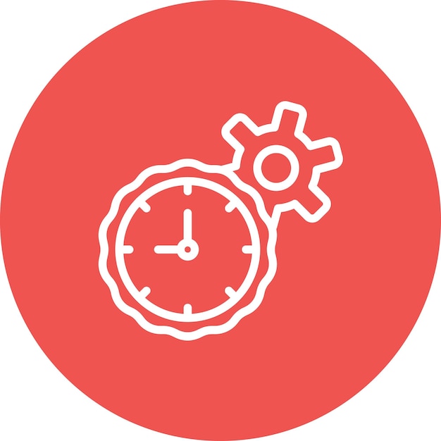 Ilustración del icono del vector de gestión del tiempo del conjunto de iconos de hora y fecha