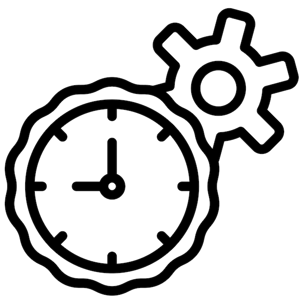Ilustración del icono del vector de gestión del tiempo del conjunto de iconos de hora y fecha