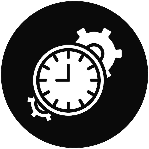 Ilustración del icono del vector de gestión del tiempo del conjunto de iconos de recursos humanos