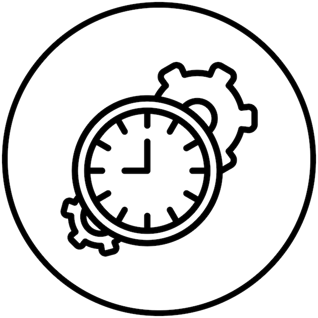 Ilustración del icono del vector de gestión del tiempo del conjunto de iconos de recursos humanos