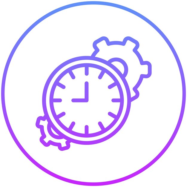 Ilustración del icono del vector de gestión del tiempo del conjunto de iconos de recursos humanos