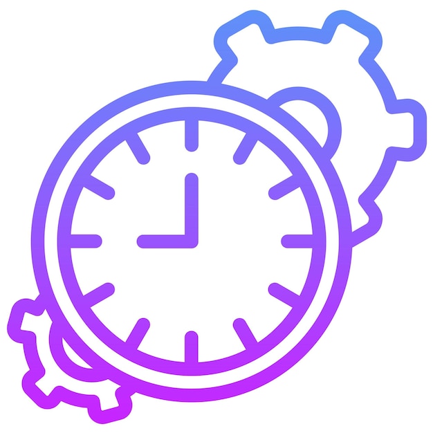 Ilustración del icono del vector de gestión del tiempo del conjunto de iconos de recursos humanos