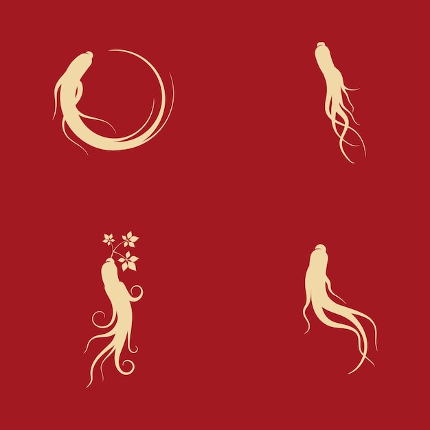 Ilustración de icono de vector de ginseng