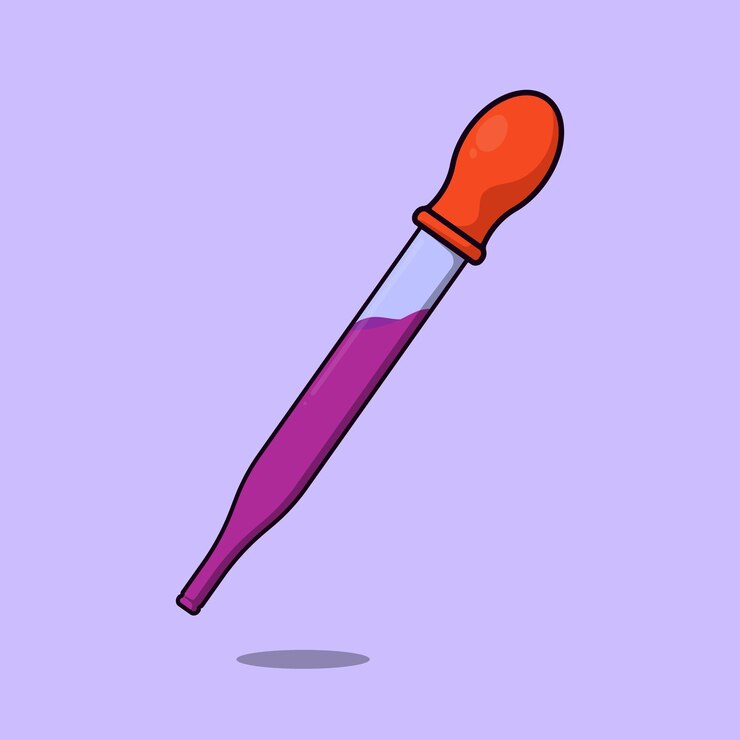 Vector ilustración del icono del vector de gotero químico