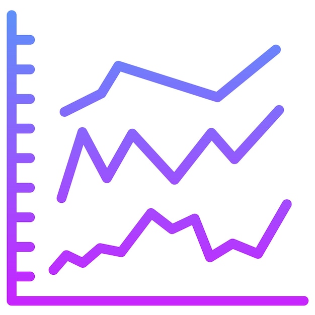 Ilustración del icono de vector de gráfico apilado del conjunto de iconos de infografías