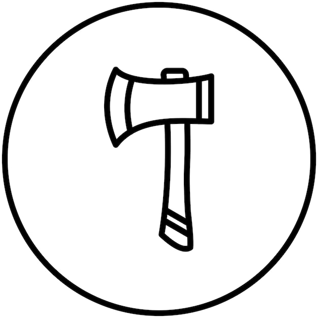 Ilustración del icono del vector de hacha del conjunto de iconos de herramientas