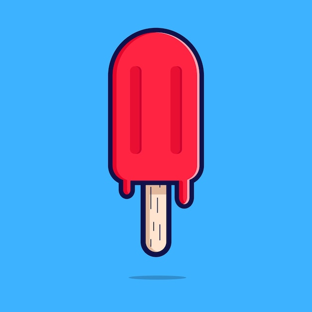 Ilustración de icono de vector de helado simple. concepto de icono de comida y bebida aislado. diseño plano