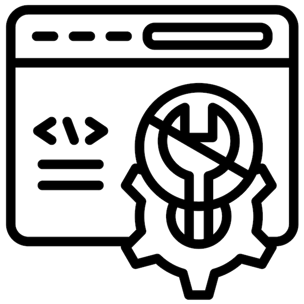 Ilustración del icono del vector de la herramienta sin código del conjunto de iconos sin código