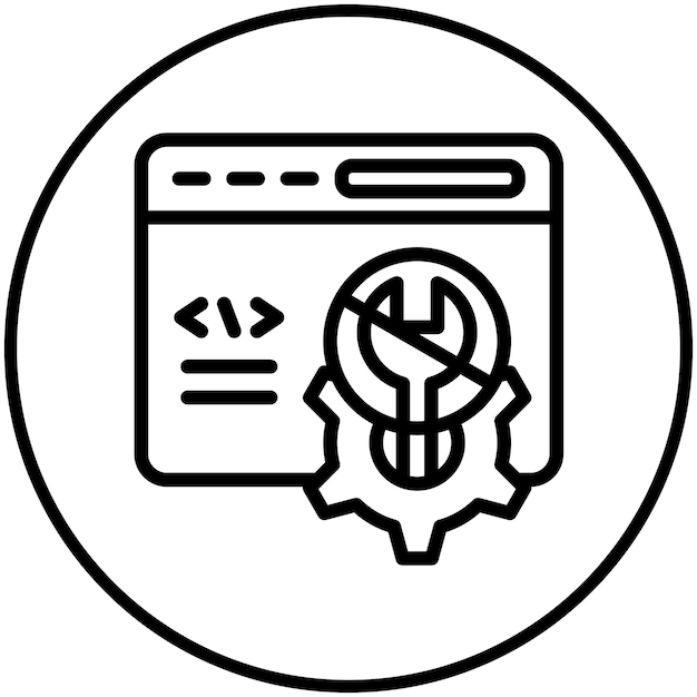 Ilustración del icono del vector de la herramienta sin código del conjunto de iconos sin código