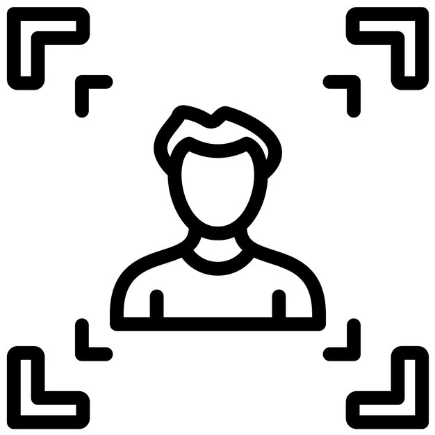 Ilustración del icono del vector de identificación del conjunto de iconos de inteligencia artificial