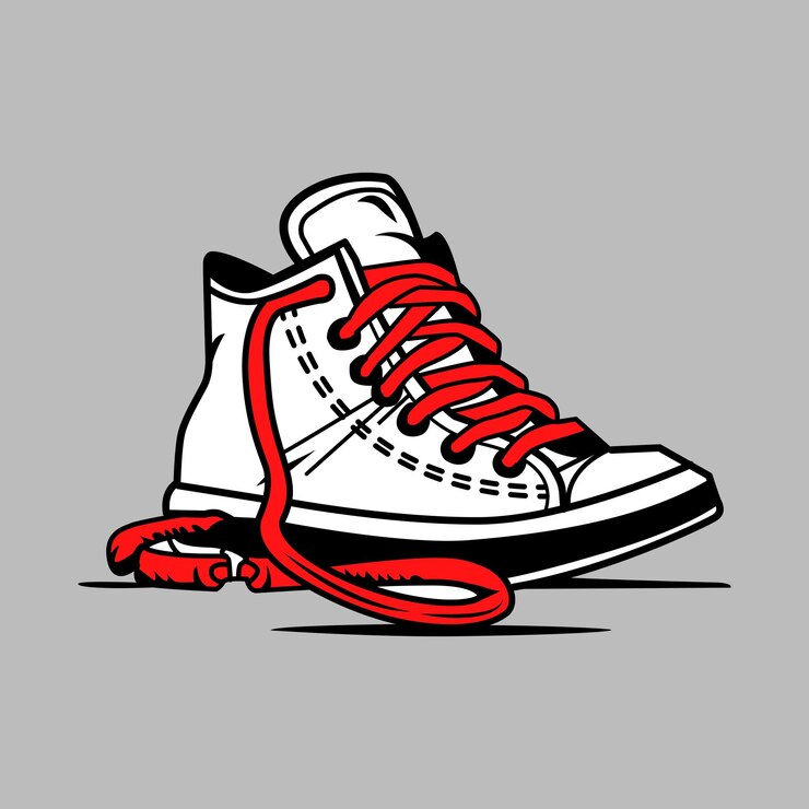 Ilustración de icono de vector de imágenes prediseñadas de zapatillas informales modernas
