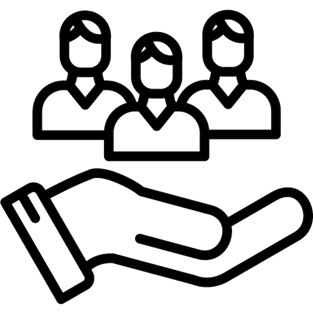 Ilustración del icono del vector de inclusión del conjunto de iconos de liderazgo