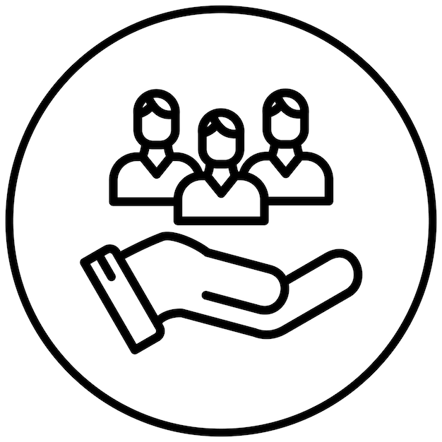 Ilustración del icono del vector de inclusión del conjunto de iconos de liderazgo