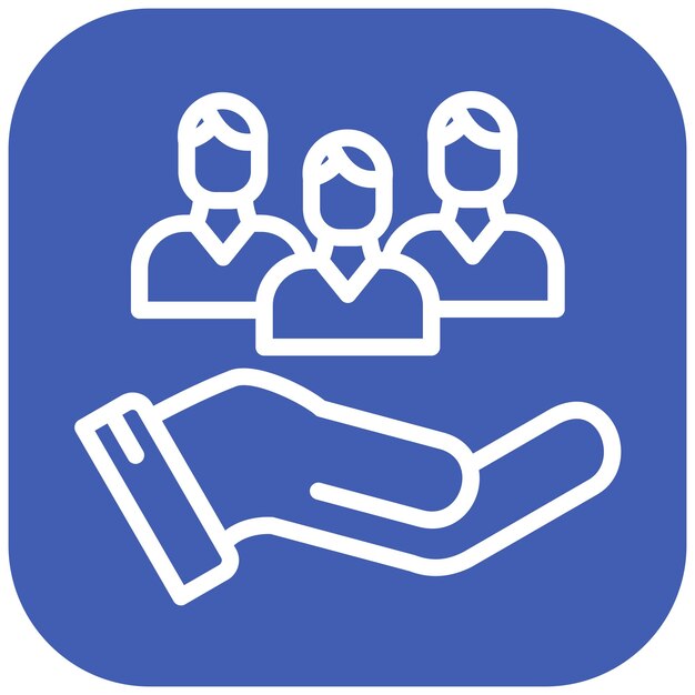 Ilustración del icono del vector de inclusión del conjunto de iconos de liderazgo
