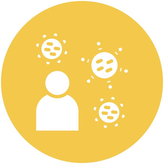 Ilustración del icono del vector de infección del conjunto de iconos de contaminación